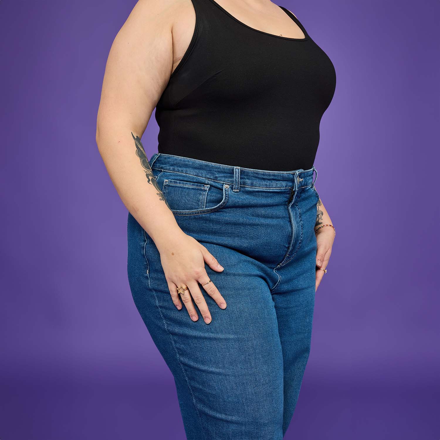 Organic Mom Jeans - Atlantic