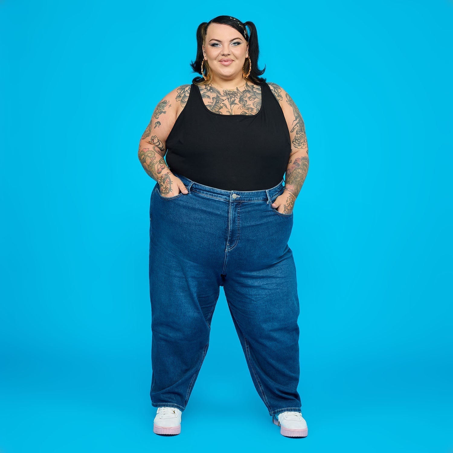 Organic Mom Jeans - Atlantic